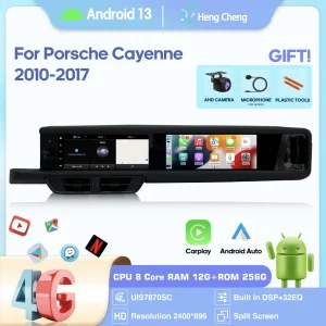 12.3Inch For Porsche Cayenne 2011-2017 GPS Navigation Car Multimedia Player Radio Android13 12+256G CarPlay 4G 360Camera 7870SC