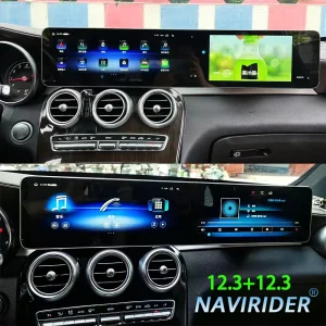 12.3+12.3 Dual Screen 128G Android Carplay For Mercedes Benz C GLC NTG 5.0 5.5 6.0 2016-2022 GPS Car Multimedia Video Player